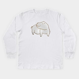 Hippopotamus Caricature Kids Long Sleeve T-Shirt